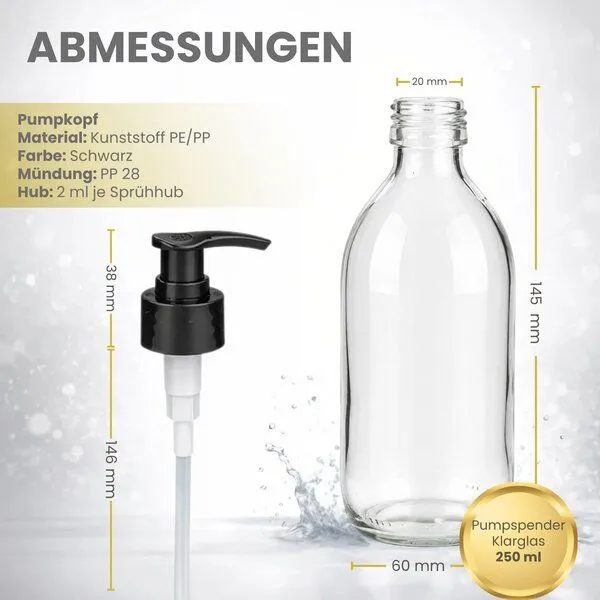 mikken mikken Pumpspender Seifenspender 250 ml / 500 ml / Glas Lotionspender – Produktbild 4 von 4