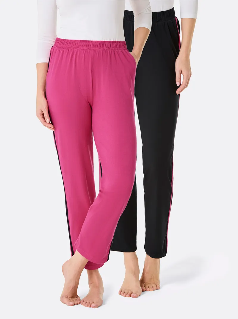 feel good Hosen schwarz + fuchsia, Schwarz + fuchsia, – Produktbild 3 von 3