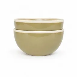 Good To Give Good To Give Keramik Schalen Set aus Steingut, 2er Geschirrset | Schüssel & Bowl für Müsli, Suppe und Ramen | hochgebrannt, Birnengrün – Produktbild 1 von 1