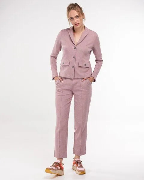Alma & Lovis Alma & Lovis Karo-Hose in leichter Jersey-Jacquard-Qualität | Karo Pants, Dusty rose (rosa), – Produktbild 2 von 2