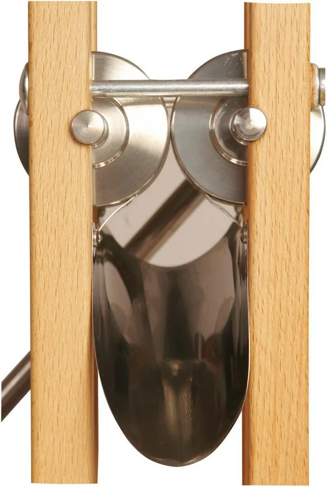 Eschenfelder Getreidemühle Kornquetsche Flockenquetsche Tischmodell Holztrichter abnehmbar Set Manuell, (4 Stück), Kurbel 20-25cm, Tisch-Schraubzwinge, Reinigungsbürste, Trichterdeckel, Beige, – Produktbild 3 von 5