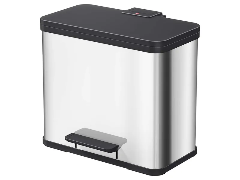 Hailo Hailo Abfall-Treteimer 'Öko Trio Plus L' 3 x 9 l edelstahl – Produktbild 2 von 3