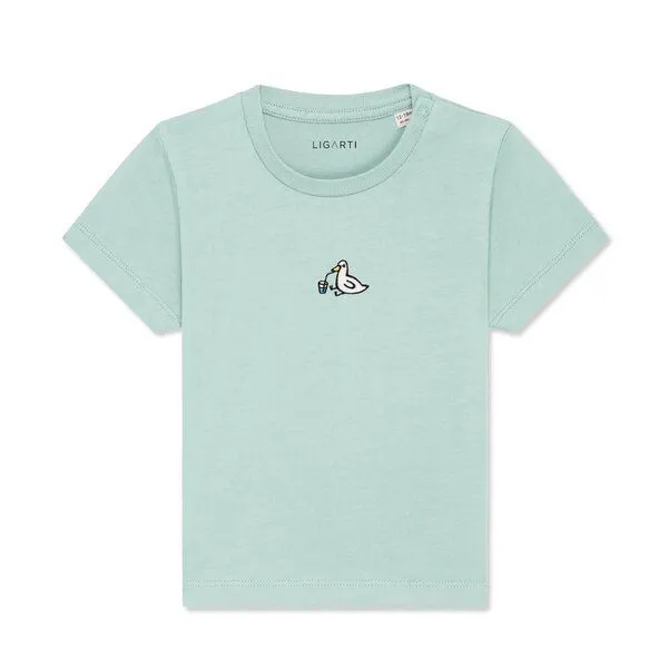 LIGARTI LIGARTI Babyshirt - Piet die Ente, Türkis, – Produktbild 1 von 3