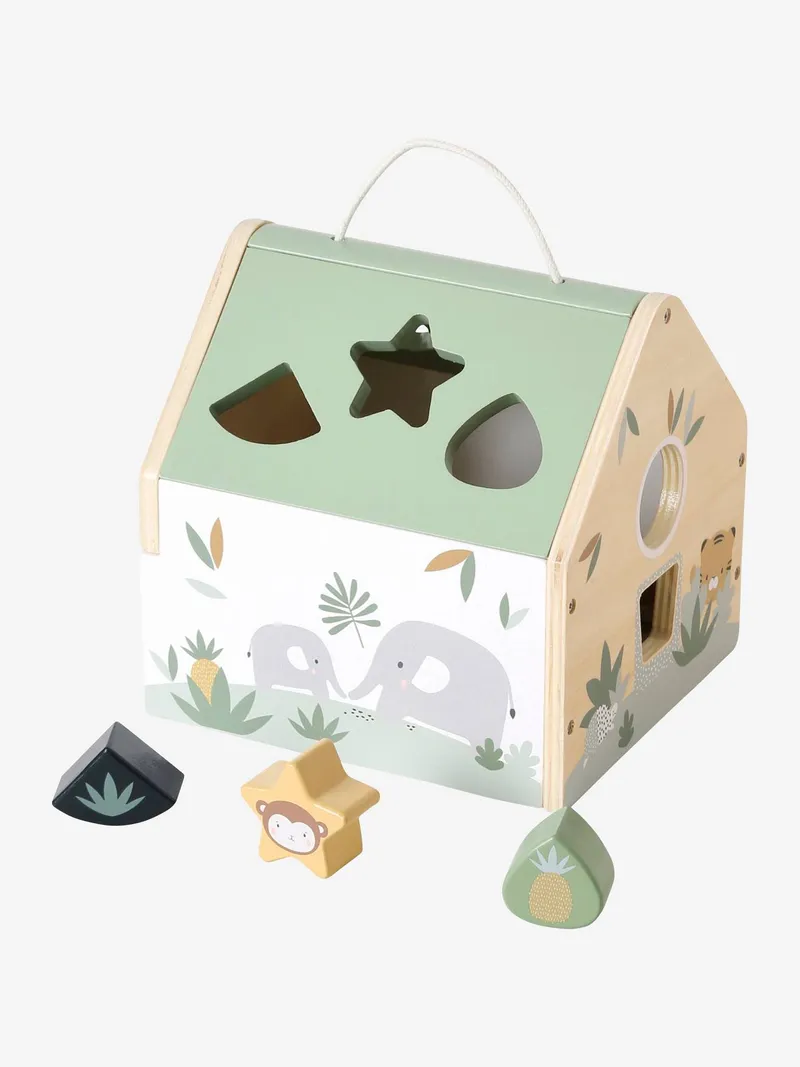 Vertbaudet Baby Steckspiel aus Holz FSC®, Mehrfarbig/pandafreunde, – Produktbild 3 von 4