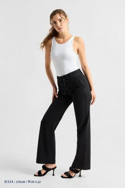 DAWN Damen Jeans DEW Flared High Waist French Pocket DAWN Bio-Baumwolle, Blue, – Produktbild 7 von 8