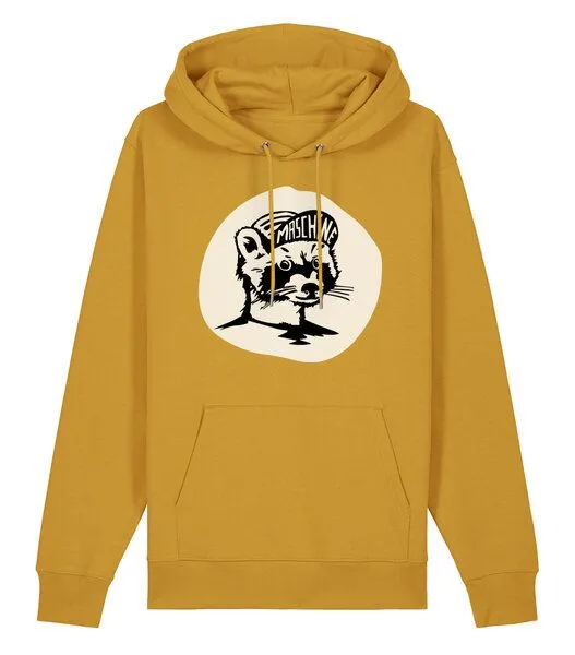 päfjes päfjes Waschbär die Maschine / Gravel / Rennrad - Unisex Fair Wear Bio Hoodie, Gelb (ochre), – Produktbild 2 von 3