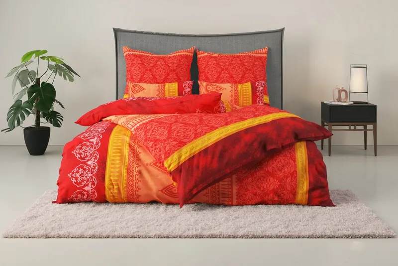 OTTO home Bettwäsche Sonnenham, Renforcé, 2 teilig, in Gr. 135x200 oder 155x220 cm, 100% Baumwolle, Paisley, Rot, – Produktbild 2 von 7
