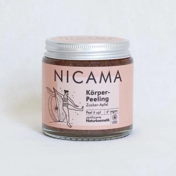 NICAMA NICAMA Körper-Peeling, Zucker-Apfel, Upcycling-Beauty, Body Scrub, bio, vegan (140g) – Produktbild 1 von 4