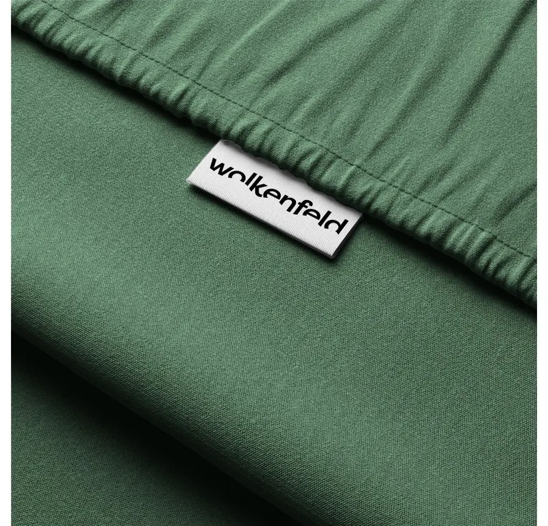 Wolkenfeld Spannbettlaken Boxspringbett Bettlaken - Spannbetttuch für Matratzen bis 40cm, Jersey, Gummizug: rundum, (1 Stück), Elastisch & Rutschfest: 90x200, 140x200, 160x200, 180x200 & Übergrößen, Grün, – Produktbild 4 von 8