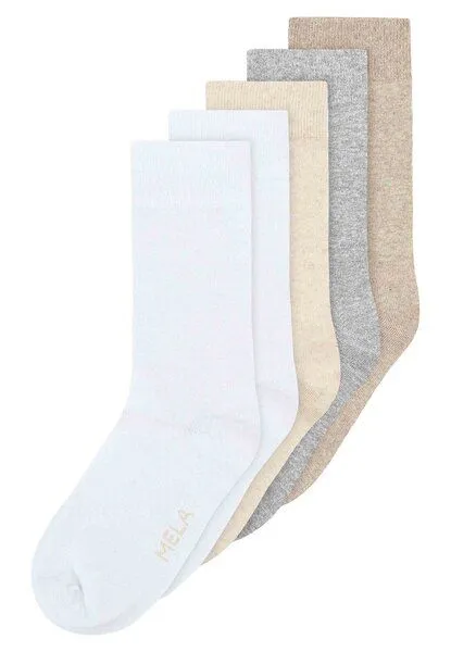MELA MELA Basic Socken 5 Paare aus 100% Bio-Baumwolle, Mix light classics, – Produktbild 1 von 1