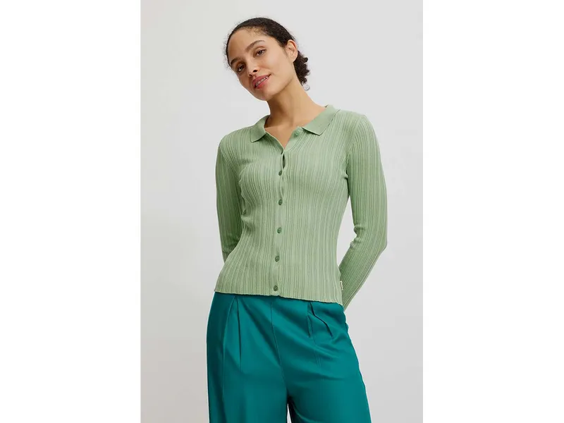 Tranquillo tranquillo Damen-Cardigan mit Rippenstruktur, jade, Gr. L – Produktbild 1 von 1
