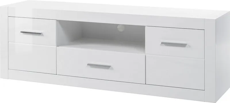 Home affaire Lowboard Bianco, TV-Unterteil, moderne Kommode, TV-Schrank in Weiß Hochglanz, zeitlos, ausreichend Stauraum, vielseitig einsetzbar, 180 cm breit, Weiß, – Produktbild 3 von 5