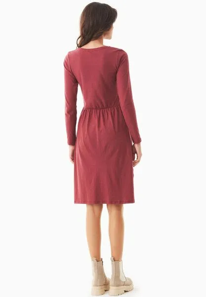 ORGANICATION ORGANICATION Langarm-Jerseykleid aus Bio-Baumwolle, Syrah red, – Produktbild 4 von 4