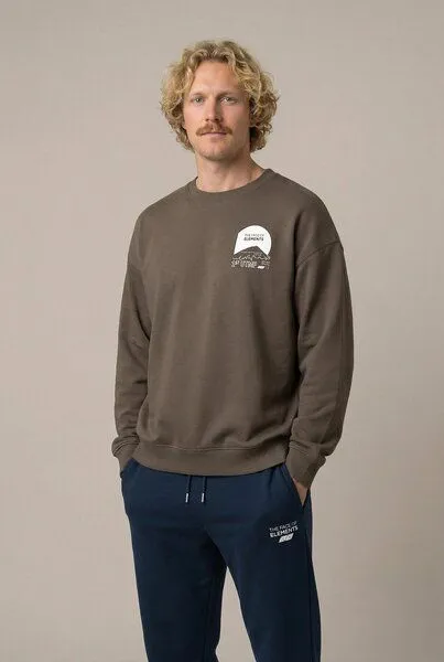 THE FACE OF ELEMENTS The Face of Elements Mount Fuji Ultra Trail - Relaxed Fit Sweatshirt aus 100% Bio-Baumwolle, Mocha (braun), – Produktbild 3 von 3