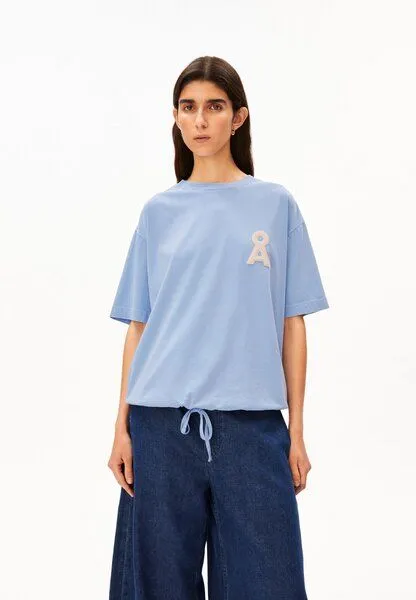 ARMEDANGELS ARMEDANGELS DRAWSTRING Damen T-Shirt aus 100% Bio-Baumwolle, Soft blue, – Produktbild 1 von 4