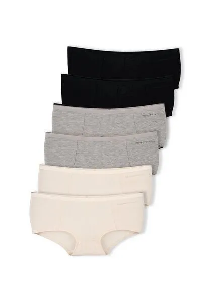ORGANICATION ORGANICATION BLAIRE | Boyshorts Panty aus Bio-Baumwolle und TENCEL Modal im 6er-Pack, Mix-22, – Produktbild 1 von 4