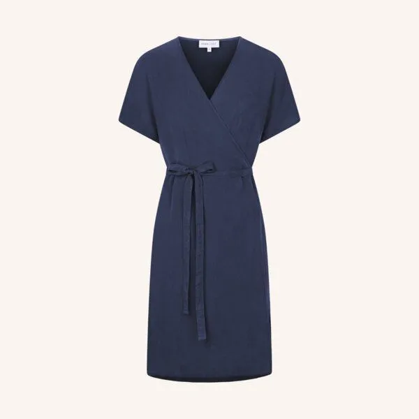 NORDLICHT NORDLICHT Damen Wickelkleid Tilda aus 100% Tencel, Blau, – Produktbild 2 von 4