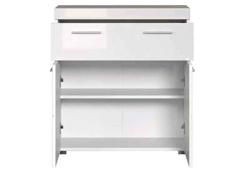 trendteam Badkommode Amanda, Badezimmerschrank Standschrank Badschrank Kommode, Weiß, – Produktbild 3 von 5