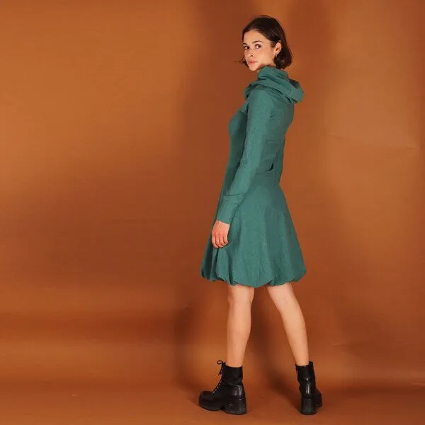 ManduTrap ManduTrap Ballonkleid aus Bio-Baumwolle kbA mit Kapuze/Hoodie, Grün, – Produktbild 3 von 4