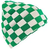 Beechfield Beechfield Beanie mit auffälligem Schachbrettmuster Checkerboard, Kelly green/off white, – Produktbild 1 von 1