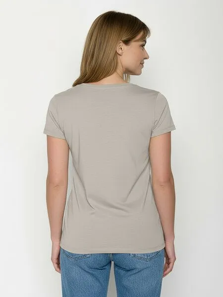 GreenBomb GREENBOMB Basic Loves - Sportliches T-Shirt aus Bio-Baumwolle / GOTS / Fair & Vegan, Grau (sandstone), – Produktbild 4 von 4