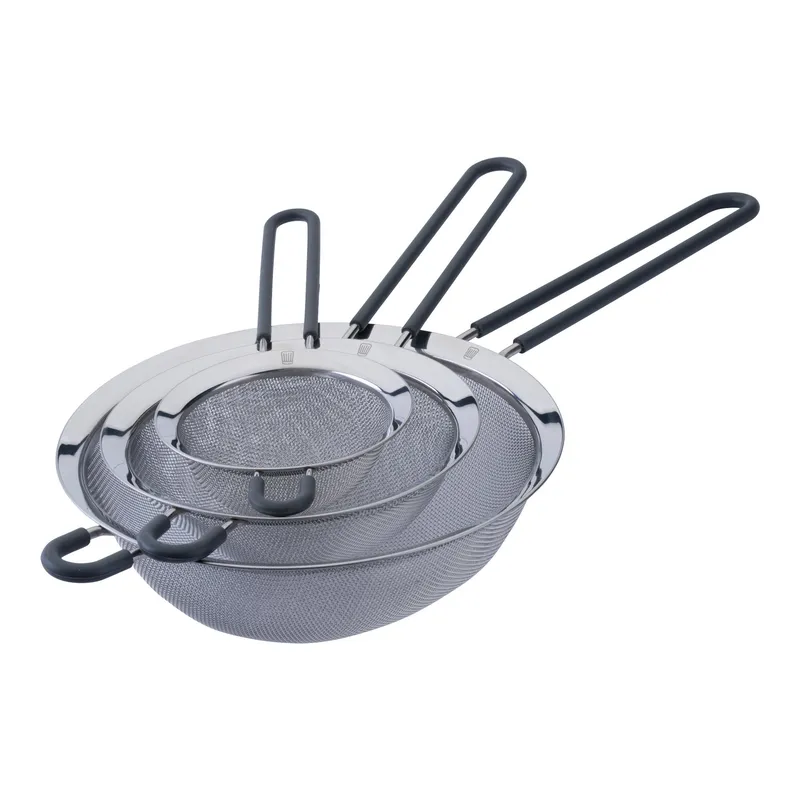 Chefkoch trifft Fackelmann Chefkoch trifft Fackelmann 3er-Sieb-Set Ø10/15/20cm, rutschfester Griff – Produktbild 1 von 3