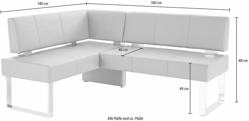 OTTO home Eckbank Rab, in 2 Breiten (180 oder 200 cm), Bezug in verschiedenen Qualitäten, Grau, – Produktbild 8 von 8