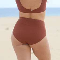Inaska Inaska Damen vegan Bikinihose Reversible Hohe Taille Reines Ocker/ Rostbraun – Produktbild 1 von 1