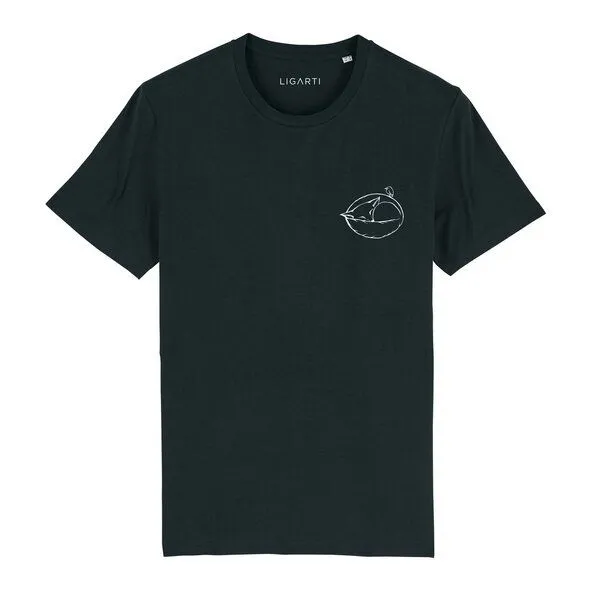 LIGARTI LIGARTI T-shirt - Schlafender Fuchs, Schwarz, – Produktbild 1 von 5