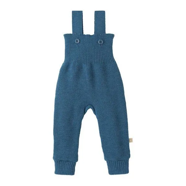 Disana Disana Trägerhose Schurwolle kbT-Merino Strick, Taubenblau, – Produktbild 1 von 4