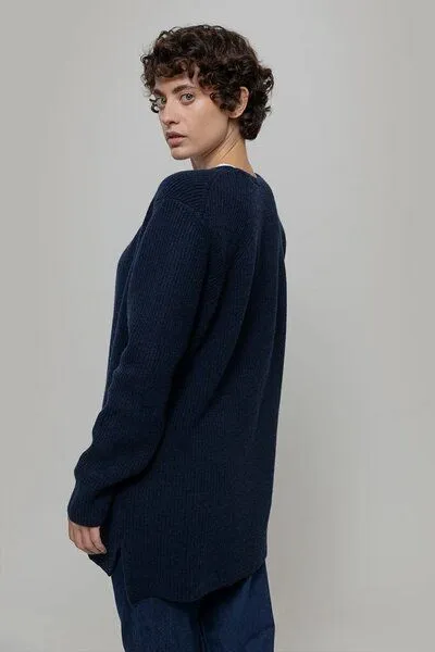 Rifò Rifò Langer Woll-Cardigan Modell: Gioia, Blue mora, – Produktbild 3 von 4