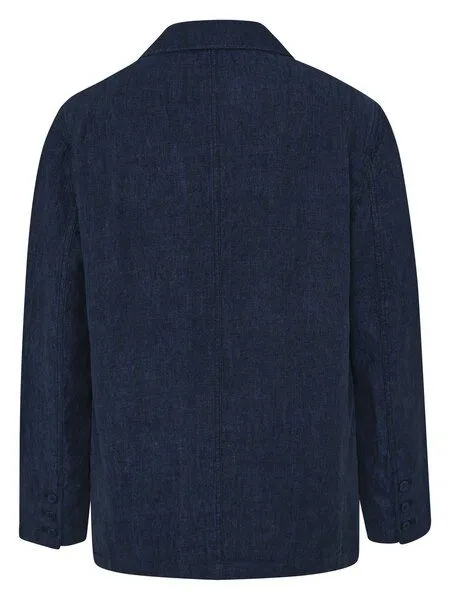 KnowledgeCotton Apparel KnowledgeCotton Apparel Lockerer Blazer aus Bio-Leinen, Blau-yarndyed, – Produktbild 3 von 4