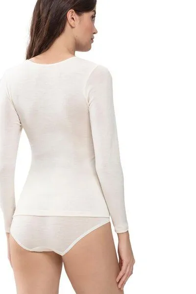 mey Mey Damen langarm Shirt aus Merinowolle Serie "Exquisite", Weiss, – Produktbild 2 von 2
