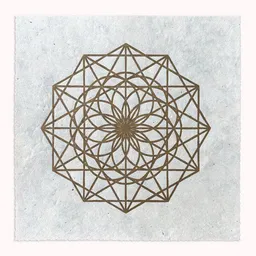 Veskor Cassiopeia Veskor Cassiopeia STERN DES LEBENS Heilige Geometrie Linoldruck | 22 × 22 cm | Gold auf Naturweiß – Produktbild 1 von 1