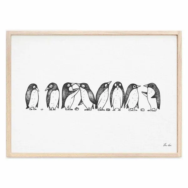 LIGARTI Kunstdruck »Pinguin Lovestory« von LIGARTI | A4, A3 oder A2 | Wandbild | Poster | Kunst – Produktbild 1 von 4