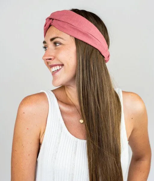 obumi obumi Haarband aus Leinen, Strawberry rose, – Produktbild 3 von 4