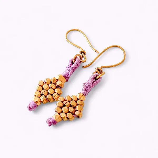 KIKOONI KIKOONI Dokra Ohrringe "Summerlove", Lila, – Produktbild 1 von 4
