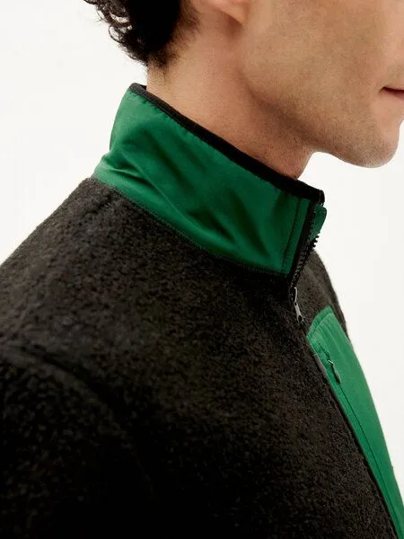 thinking mu thinking mu Teddy Jacke - Lewis Sweatshirt - aus recyceltem Polyester, Black (schwarz), – Produktbild 4 von 4