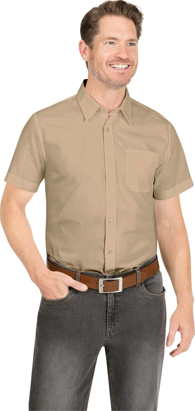 marco donati Kurzarmhemd beige, Beige, – Produktbild 2 von 2
