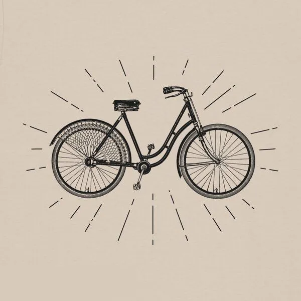 roots of compassion roots of compassion T-Shirt Retro-Fahrrad - bio, fair, vegan - weiter Schnitt - bicycle, Umwelt, cycling, Verkehrswende, Glazed green, – Produktbild 4 von 4