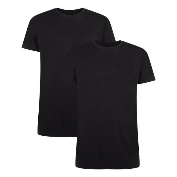 Bamboo Basics Bamboo Basics Rundhals T-Shirt RUBEN aus Bambusviskose / Biobaumwolle (2er Pack), Schwarz, – Produktbild 2 von 4