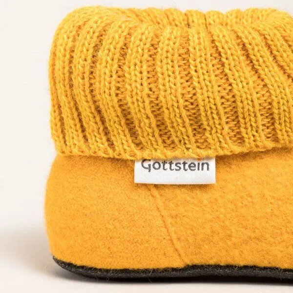 Gottstein Gottstein Kinder-Hüttenschuh Alpine Boot FE - Kinderhausschuh für Mädchen & Jungen aus 100% Schurwolle, Gelb, – Produktbild 4 von 4