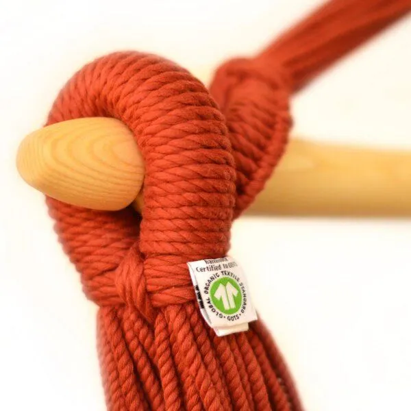 HängemattenGlück HängemattenGlück Hängesessel BALAO GRANDE aus Bio-Baumwolle, Dry chili-rost, – Produktbild 3 von 4