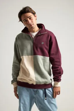 Trendsplant Trendsplant Color Block Quarter Zip Sweatshirt Iron Veil – Produktbild 1 von 1