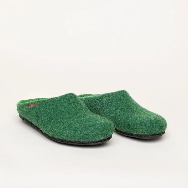 Magicfelt Magicfelt Filz-Hausschuh 709 aus 100% Merino-Wolle für Damen & Herren, Dunkel-grün, – Produktbild 1 von 4