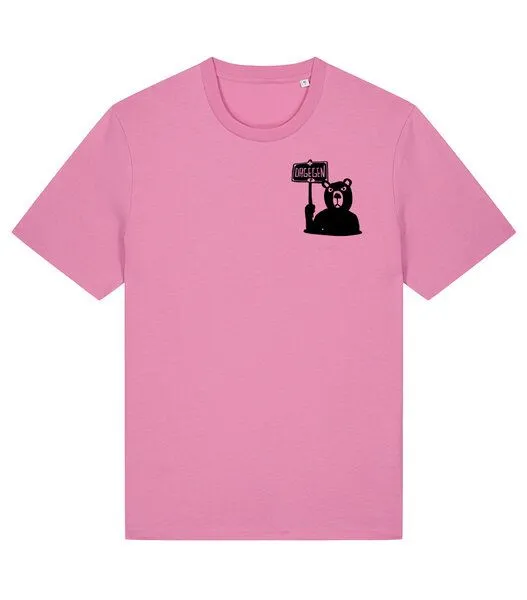 päfjes päfjes Der Bär ist DAGEGEN! Du auch? - Fair Wear Männer Unisex Bio T-Shirt Siebdruck, Bubble pink (rosa), – Produktbild 3 von 4