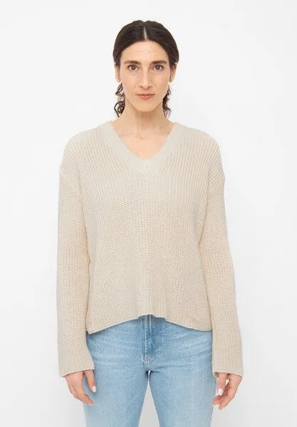 Givn Berlin Givn Berlin Damen Strickpullover mit V-Ausschnitt aus Bio-Baumwolle - ELSA, Off white, – Produktbild 1 von 4