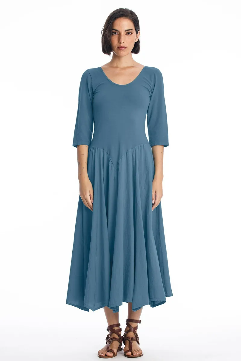 RAVENS VIEW IBIZA RAVENS VIEW IBIZA Damen vegan Midikleid Look Blau, Blau, – Produktbild 1 von 1