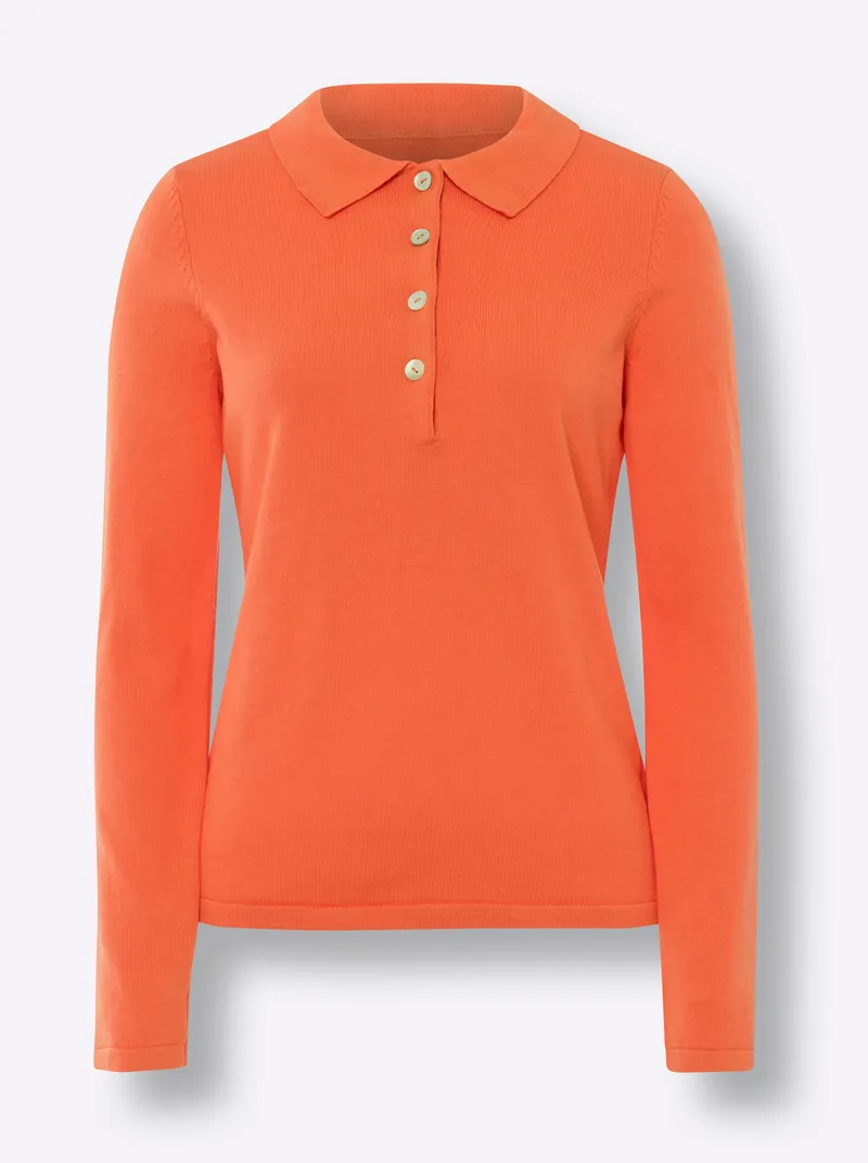 heine Polopullover orange, Orange, – Produktbild 1 von 2