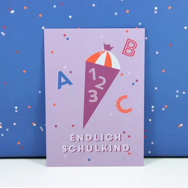 Bow & Hummingbird Bow & Hummingbird Postkarte Endlich Schulkind – Produktbild 2 von 3